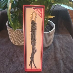 Rush braided Fossil Black Bag Charm